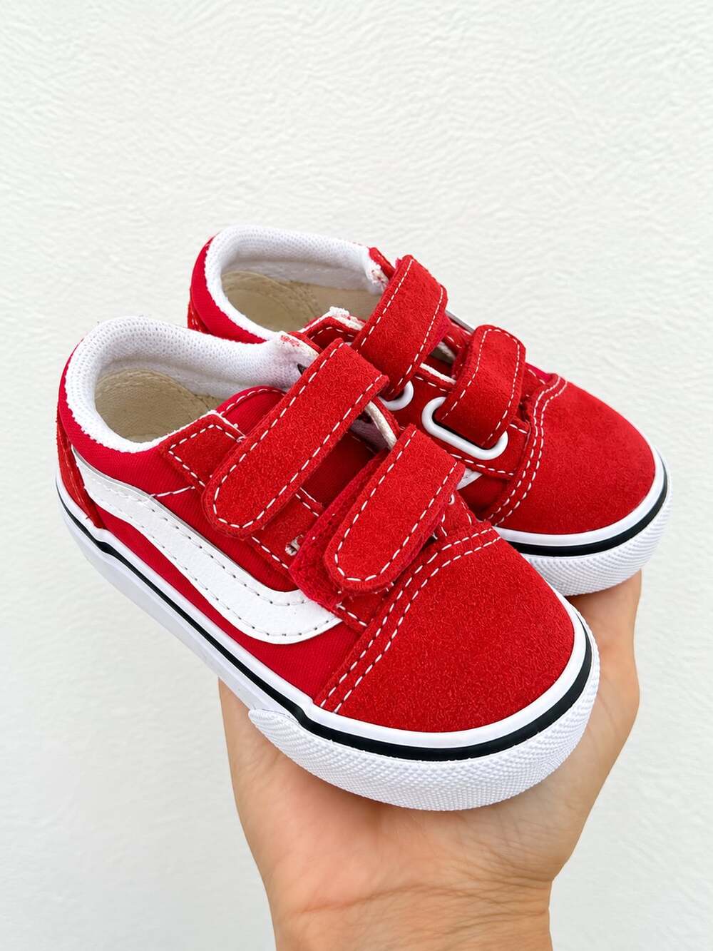 Vans Old Skool V Toddler Shoes Red White